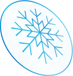 Illustration vectorielle d’un flocon stylisé représentant le froid thérapeutique utilisé en cryothérapie médicale.